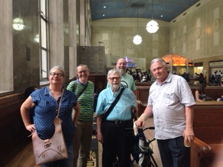 George and Walk Tour participants, July 2018, Penn Station, Jersey City